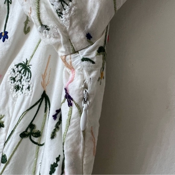 Meadows Bloom English Stem Floral Embroidered Maxi Cottagecore Dress - Picture 4 of 9